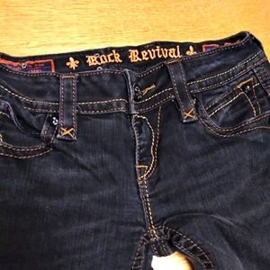 Rock revival dark denim jeans